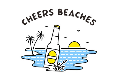 Cheers Beaches 1 apparel design bottle island nature paradise surfing
