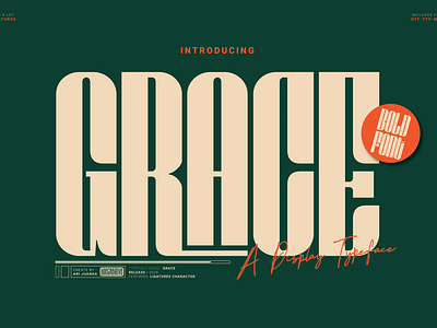 Grace A typeface bold typeface brand branding font condensed font condensed typeface display display font font ligatures ligatures font logo logotype modern vintage font sanserif typeface ultra condensed vintage font vitange condensed