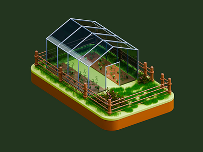3D Green House 🏡 3d 3d blender 3d illustration agriculture agro branding design eco farm farming graphic design green green house hero house illustration logo mockup tree ui