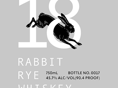 18 Rabbit Rye Whiskey - Logo brand design brandong cpg design graphic design illustartion logo logo design packaging packaging design typography