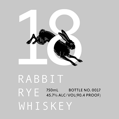 18 Rabbit Rye Whiskey - Logo brand design brandong cpg design graphic design illustartion logo logo design packaging packaging design typography