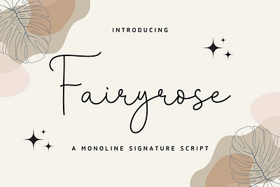 Fairyrose - A Monoline Signature Script curves graphic design