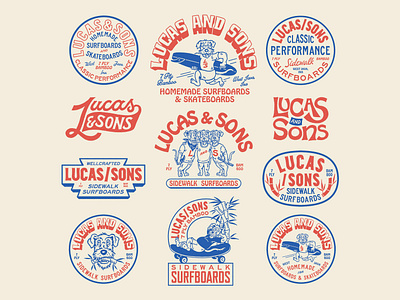 Brand Exploration for Lucas & Sons badge design brand exploration branding graphic design illustration vintage vintage logo