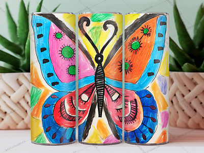 Hand Drawn Butterfly Skinny Tumbler Wrap butterfly butterfly art butterfly tumbler butterfly vector color image design hand drawn template illustration photography skinny tumbler sublimation tumbler design tumbler sublimation tumbler vector tumbler vector art tumbler warp vector art waterslide tumbler