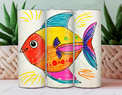 Hand Drawn Fish Skinny Tumbler Wrap color image custom tumbler design fish fish tumbler fish vector art illustration photography skinny tumbler skinny vector sublimation tumbler art tumbler design tumbler sublimation tumbler vector tumbler warp vector art waterslide tumbler