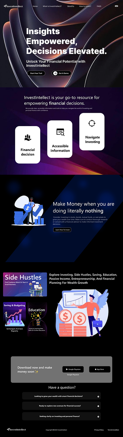 Investment Website Landing Page