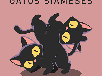 Gatos Siameses - Humor Literal design digital digitalart digitaldrawing illustration