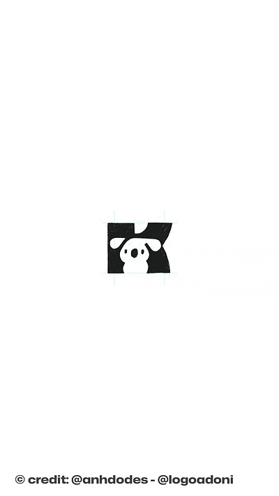 Letter K Koala animal typography logo for sale 3d anhdodes animation branding design graphic design illustration logo logo design logo designer logodesign minimalist logo minimalist logo design motion graphics ui