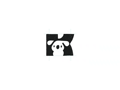 Letter K Koala animal typography logo for sale 3d anhdodes animation branding design graphic design illustration logo logo design logo designer logodesign minimalist logo minimalist logo design motion graphics ui