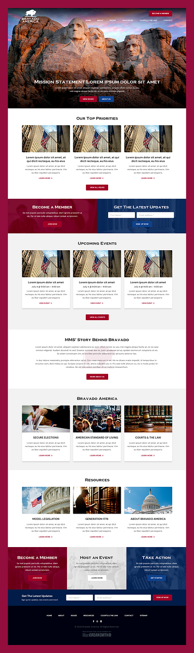 Bravado America // Web Design america bravado election government law legislation non profit web design