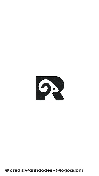 Letter R bighorn Ram Goat animal typography logo for sale 3d anhdodes animation branding design graphic design illustration letter r logo logo logo design logo designer logodesign minimalist logo minimalist logo design motion graphics ram logo ui