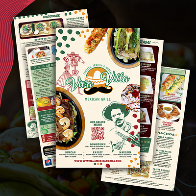 Food Menu Design - Viva Villa Restaurants branding design graphic design graphics menu menu design restaurant