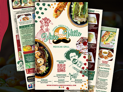 Food Menu Design - Viva Villa Restaurants branding design graphic design graphics menu menu design restaurant