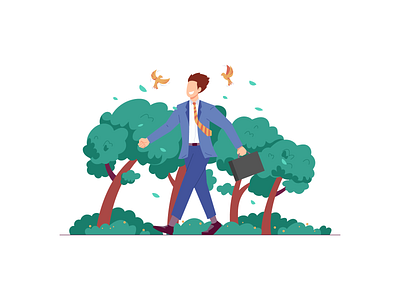 Happy Businessman Illustration business businessman corporate design header illustration people ui website