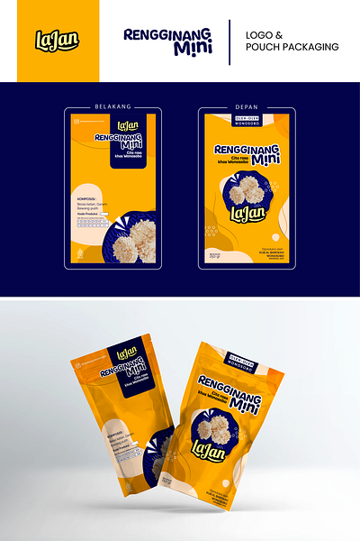 Rengginang Logo design logo mertistudio packaging pouch simple snack