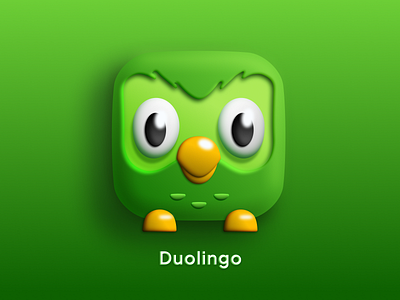 Duolingo icon design 3d branding design graphic design illustration logo ui