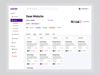 Project Management Dashboard✨ design ui uidesign uiux ux webdesign