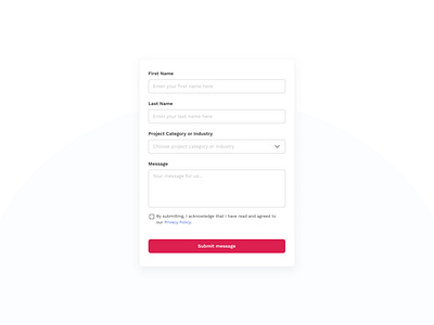 Inquiry Form application components dekstop form message form mobile ui ux