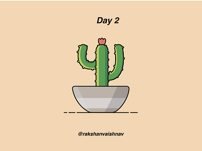 Day 2 of Flat design challenge on Cacti cacti challenge design flat design illustrator plant visual design