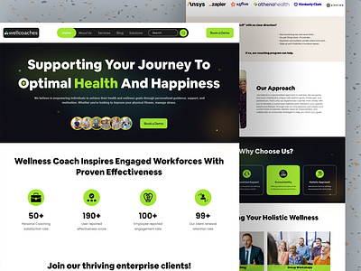 Health and Wellness Coaching & Consultant Landing Page branding business coaches career coach daily goals design financial advisor health improvement healthcare website mental health smart app startup webdesign ui uiux ux web design website wellness coaching health wellness landing page wellness programs