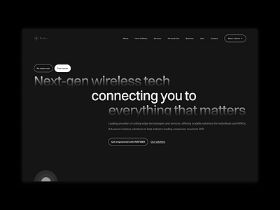 Zephyr - Airfiber Website Design daily ui dark mode website gradient minimal modern online telecom website telecommunications ui ux web design website