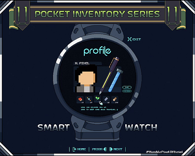 Pocket Inventory Series #11 : Smart Watch 16x16 2d animation asset pack branding design gui humblepixelofficial inventory pixel art png smart watch sprites ui unity