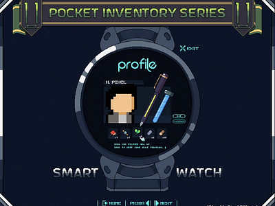 Pocket Inventory Series #11 : Smart Watch 16x16 2d animation asset pack branding design gui humblepixelofficial inventory pixel art png smart watch sprites ui unity