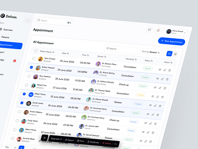 Appointment Dashboard appointment dashboard dashboard dashboard design dashboard ui delisas design medical dashboard saas sas ui ux web app web ui