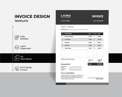 Creative Invoice Template Vector. branding graphic design graphiquarry paper payment price vector