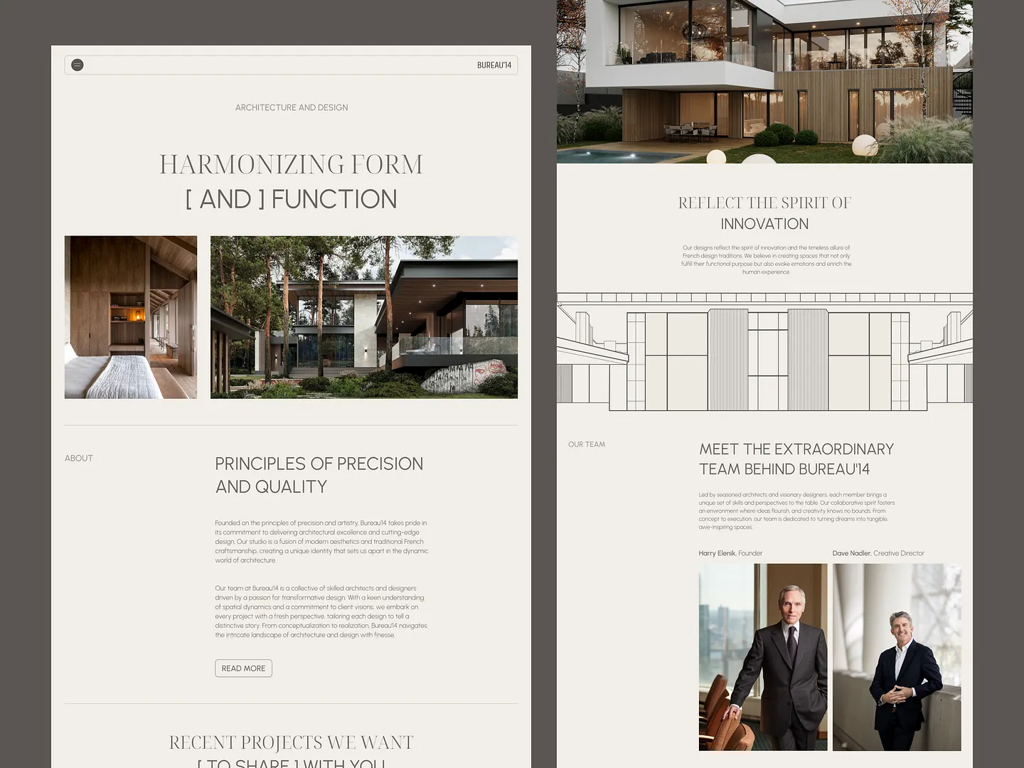 Modern Studio Website Design for Architecture and Design Firms