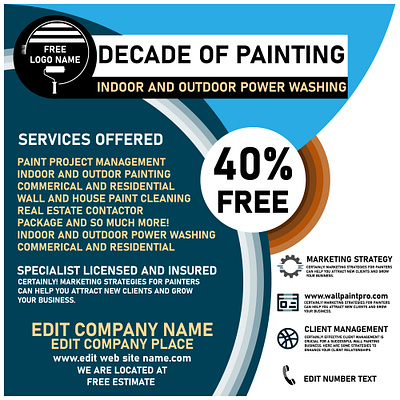Professional Painting Company Flayer Poster Design Ideas branding graphic design logo marketing template