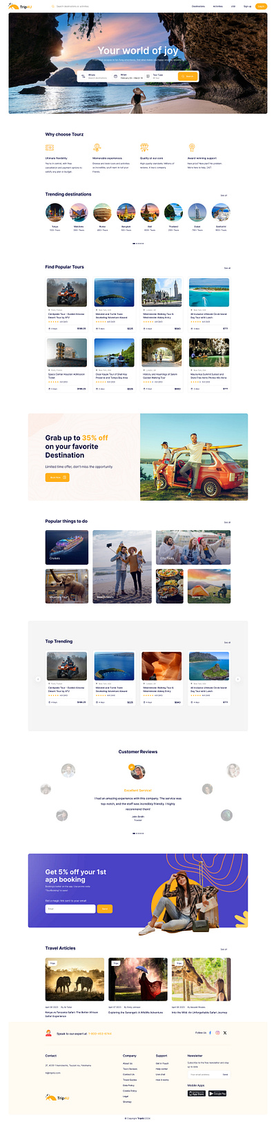 Trip4u-Travel Booking website design home page design landing page layout design modern design modern home page design travel home page travel landing page design trip layout design ui