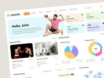 Gym Management Dashboard dashboard fitness dashboard fitness platform fitness web app gym management dashboard gym session gym workout ux ui management app minimal personal trainer saas workout dashboard ui workout workout dashboard