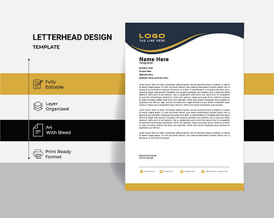 Modern Business Letterhead Design customize graphiquarry vector