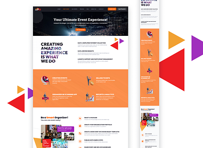 Event Organize Page about us event hosting host event responsive view ui