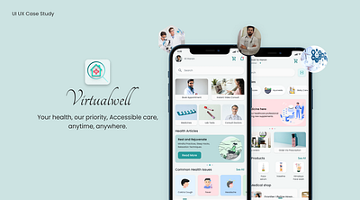 Virtual Well | Doctor Appointment Application | UI UX Case Study case study logo ui ux