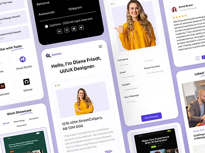 Personal Porfolio Site Mobile - Jobfolio animation clean dark design landing page landing page design minimal minimalist personal portfolio design personal site personal website portfolio portfolio design portfolio site typography ui ux web design website website design