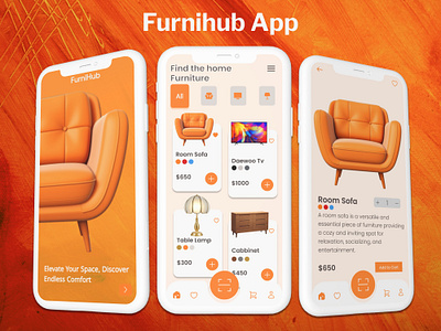 Furnihub mobile app business business app figma mobile mobile app mobile app design prototype prototyping ui ui ux ui ux design ui ux designing ux