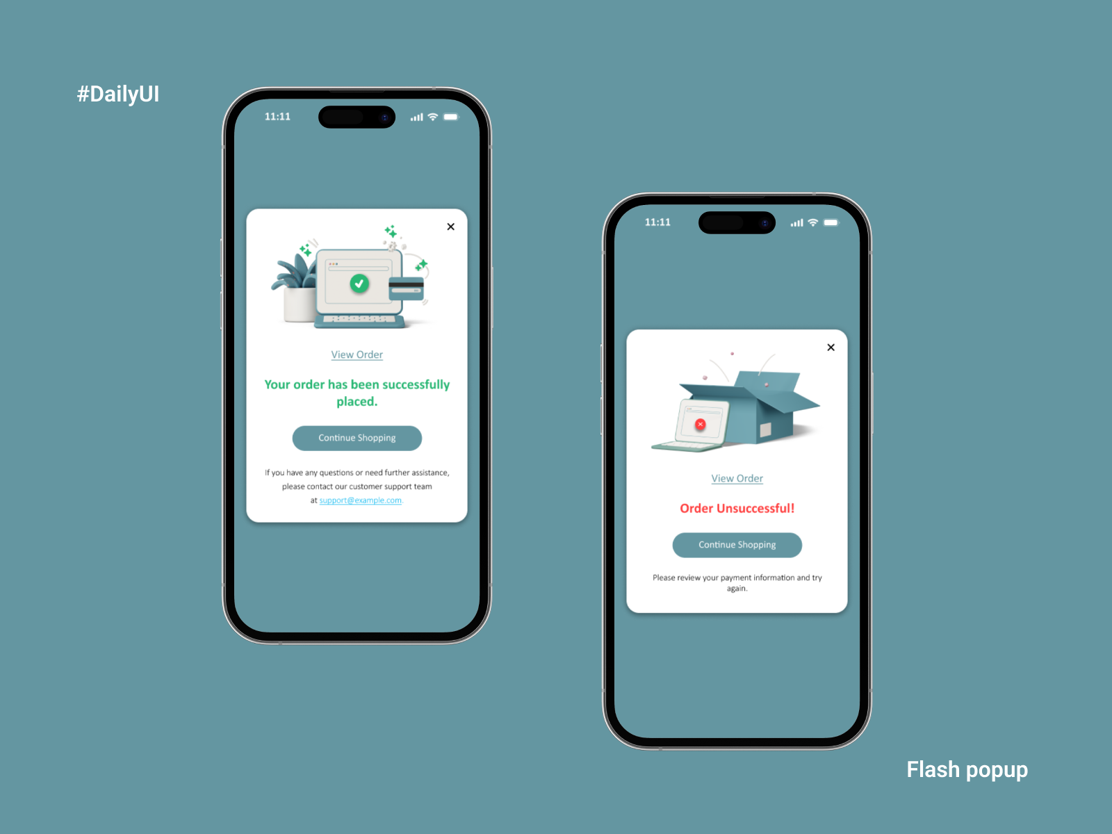 Flash popup UI by Naveen on Dribbble