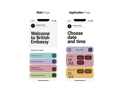 British Embassy app app design figma ios product design ui ux