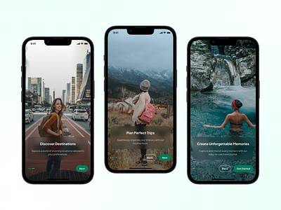 Mobile App Onboarding Screens airbnb android androidappdesigner branding design graphic design ios mobileapp onboarding plan splash screen trip ui userinterface ux vacation welcome screen