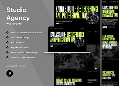 Karla - Studio Agency Landing Page agency brand branding company creative design landingpage mobile responsive website studio tablet template ui uiux ux webdesign website