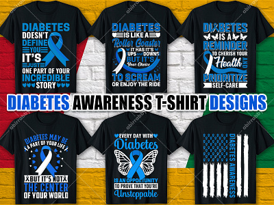 Diabetes Awareness T-shirt Designs🎗 apparel design awareness awareness campaign bulk custom t shirt design diabetes illustration merchandise print print design shirt shirts design t shirt t shirt bundle t shirt design tee tee shirt typography typography t shirt vector illustration