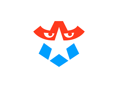 Happy Independence Day USA 4th of july america blue branding cowboy eye face freedom graphic design hat human logo look mascot mihai dolganiuc design negative space police red star