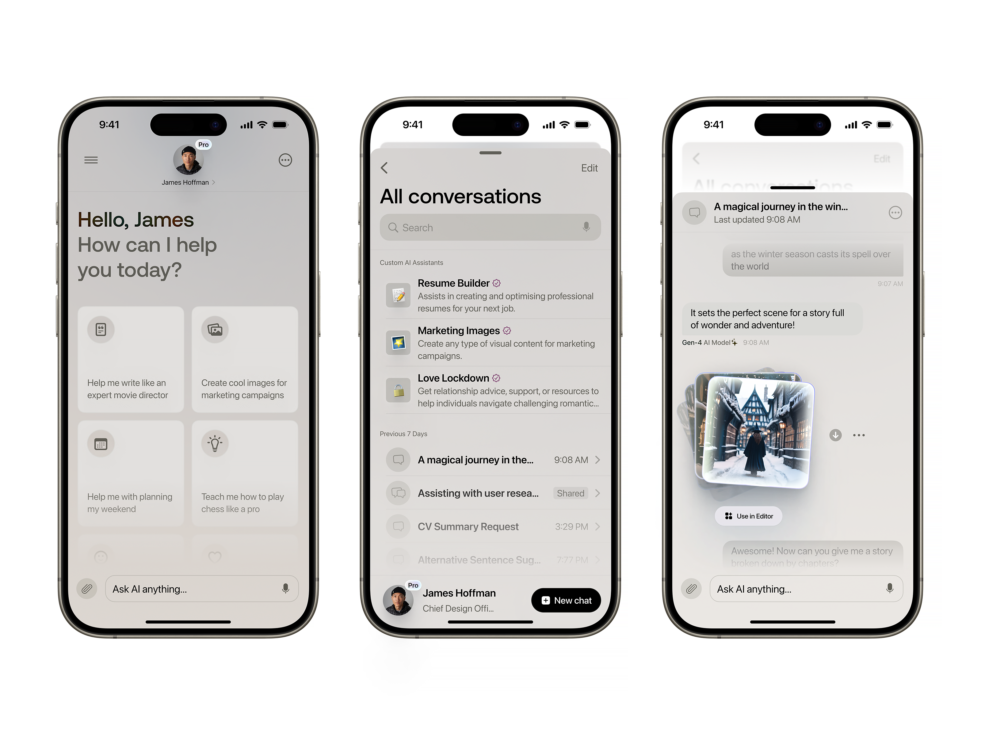 Generative AI Mobile UI/UX Design in Light Mode