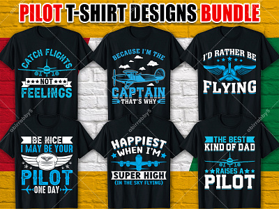 Pilot T-shirt Designs Bundle🚀 aircraft airplanes apparel aviation bulk custom t shirt design pilot plane print design shirt shirt design t shirt t shirt bundle t shirt design tee shirt typography typography design typography shirt vector illustration