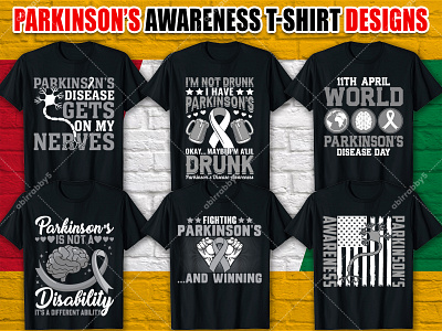 Parkinson's Awareness T-shirt Designs🎗 apparel awareness awareness campaign bulk custom t shirt design illustration merch parkinsons parkinsons awareness t shirt print print design shirt shirt design t shirt t shirt bundle t shirt design tee shirt tee shirt design typography typography t shirt