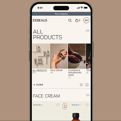 Ecommerce / Skin care animation appdesign beauty care cart catalog categories design ecommerce goods products shop skincare ui ux uxdesign video webdesign