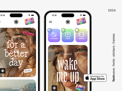 fontwave : stickers : fonts : frames app design fonts ios ui uiux userexperience userinterface ux