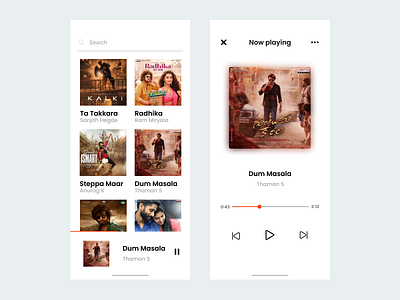 Music App Screens ui